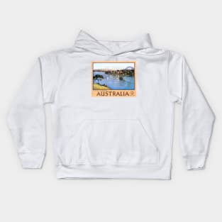 Vintage Travel Poster Australia Sydney Harbour Kids Hoodie